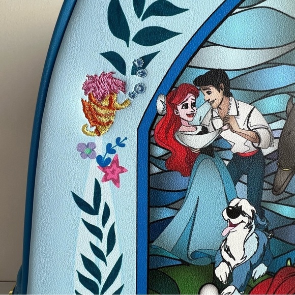 Loungefly | Disney Princess Little Mermaid Stain Glass Backpack main image 4
